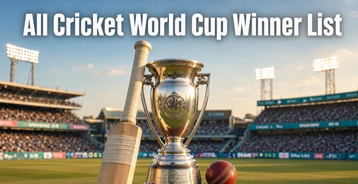 All Cricket World Cup Winner List (1975 to 2023) with Final Result & Score 